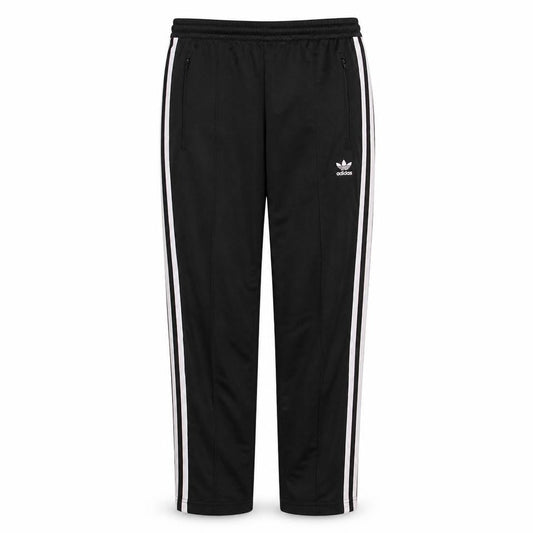 Front view of Adidas Men's Black Track Pants S Tapered Fit Zip Pockets Side Stripe