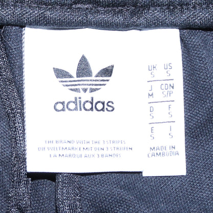 Adidas Men's Black Track Pants S Tapered Fit Zip Pockets Side Stripe