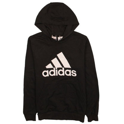 Adidas Boys Black Pullover Hoodie 13-14 Years Classic Logo Cotton Blend