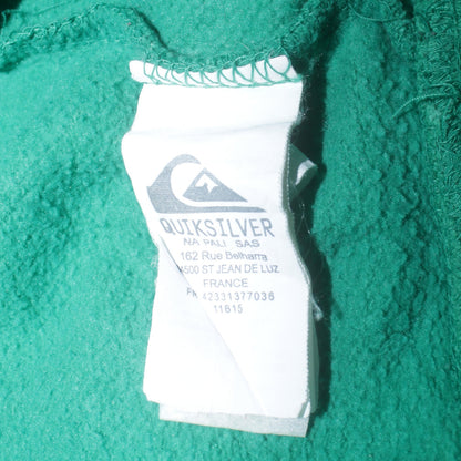 Quiksilver Boys Green Pullover Hoodie 10 Years Logo Graphic Cotton Blend