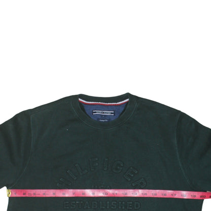 Mens UK Size S Tommy Hilfiger Green Pullover Sweatshirt