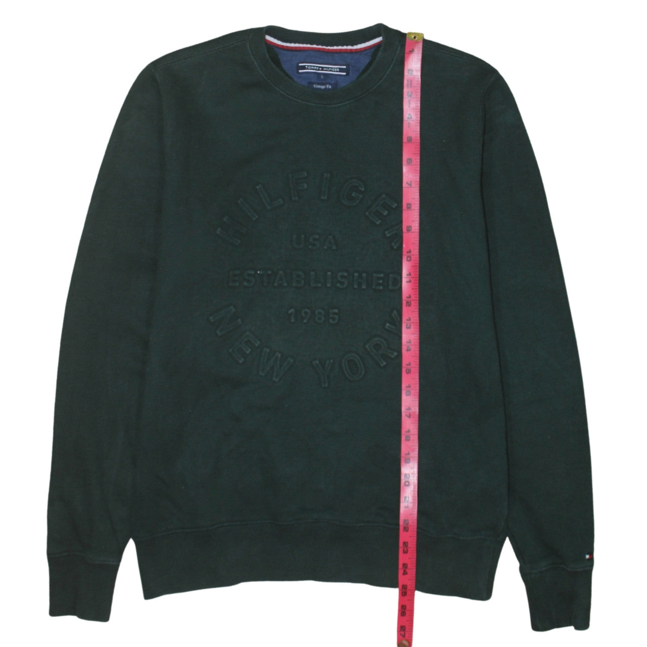 Mens UK Size S Tommy Hilfiger Green Pullover Sweatshirt