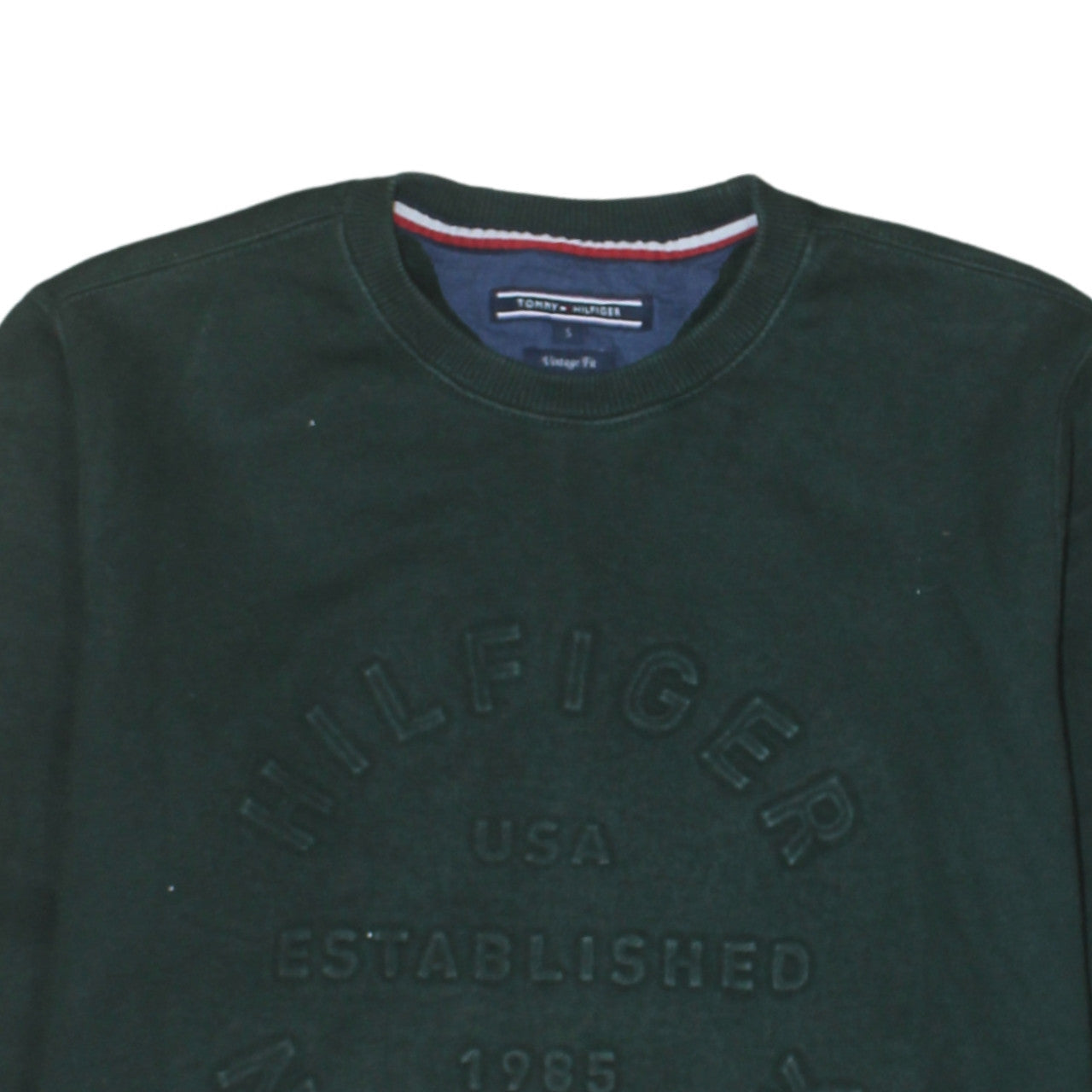 Mens UK Size S Tommy Hilfiger Green Pullover Sweatshirt