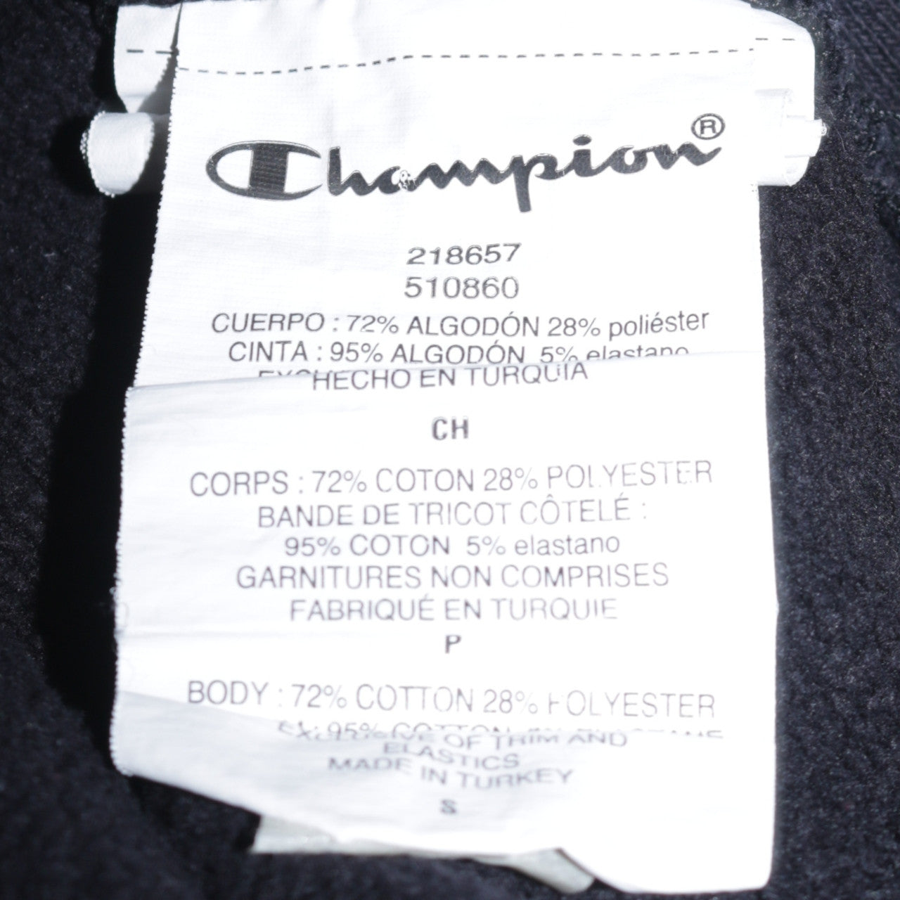 Mens UK Size S Champion Black Pullover Hoodie
