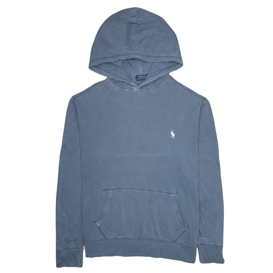 Mens UK Size L Polo Ralph Lauren Blue Pullover Hoodie