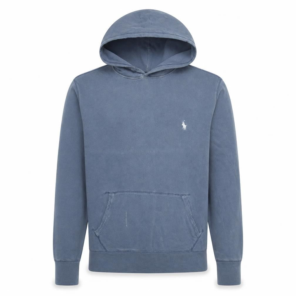 Mens UK Size L Polo Ralph Lauren Blue Pullover Hoodie
