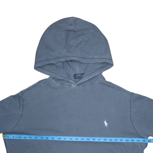 Mens UK Size L Polo Ralph Lauren Blue Pullover Hoodie
