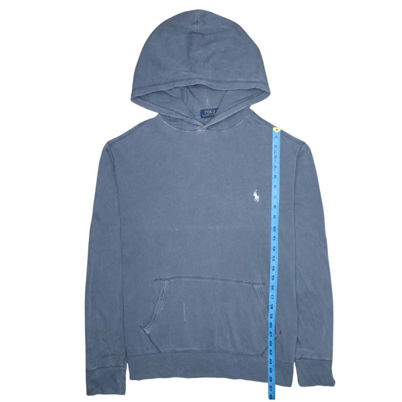 Mens UK Size L Polo Ralph Lauren Blue Pullover Hoodie