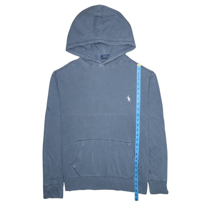Mens UK Size L Polo Ralph Lauren Blue Pullover Hoodie