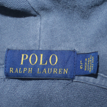 Mens UK Size L Polo Ralph Lauren Blue Pullover Hoodie