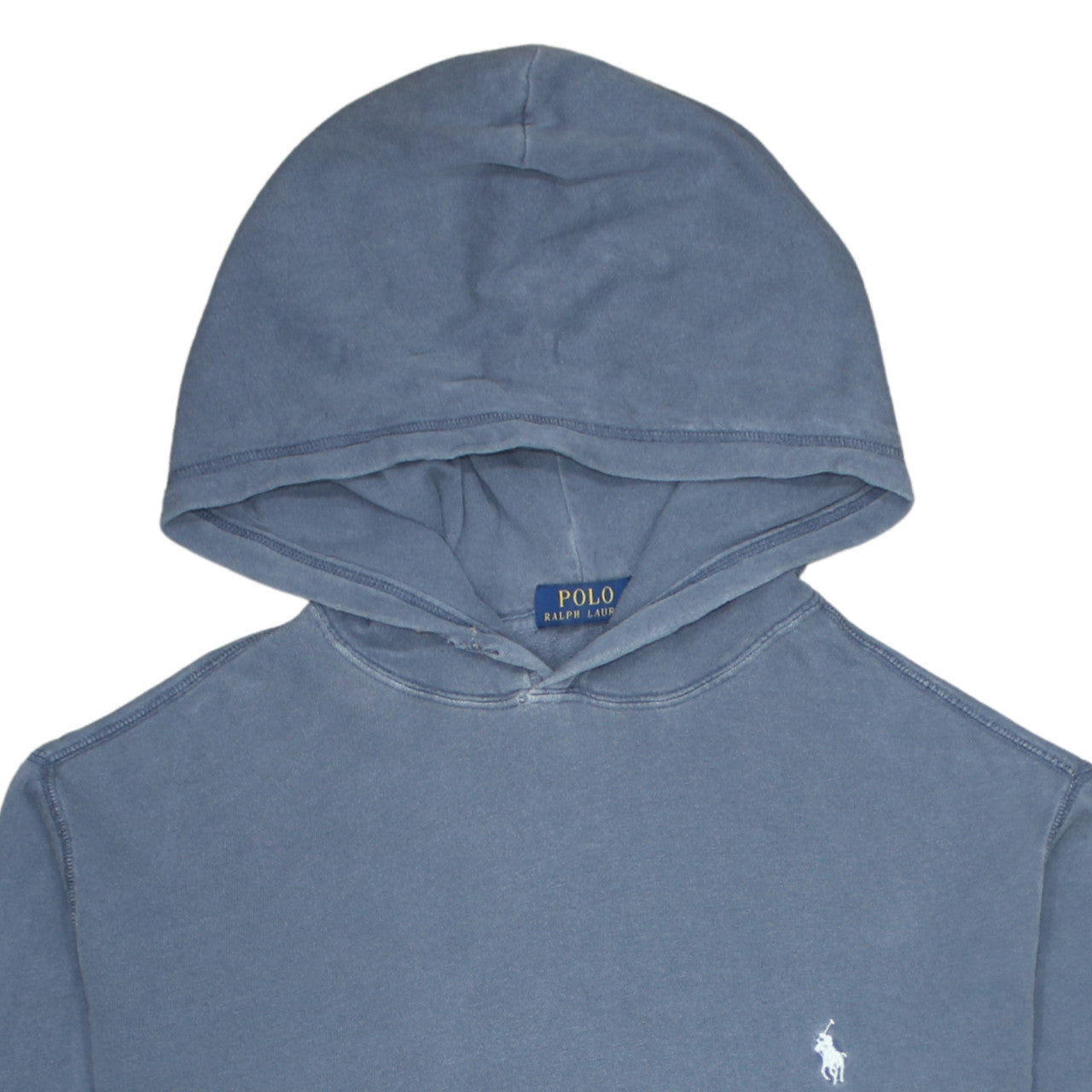 Mens UK Size L Polo Ralph Lauren Blue Pullover Hoodie