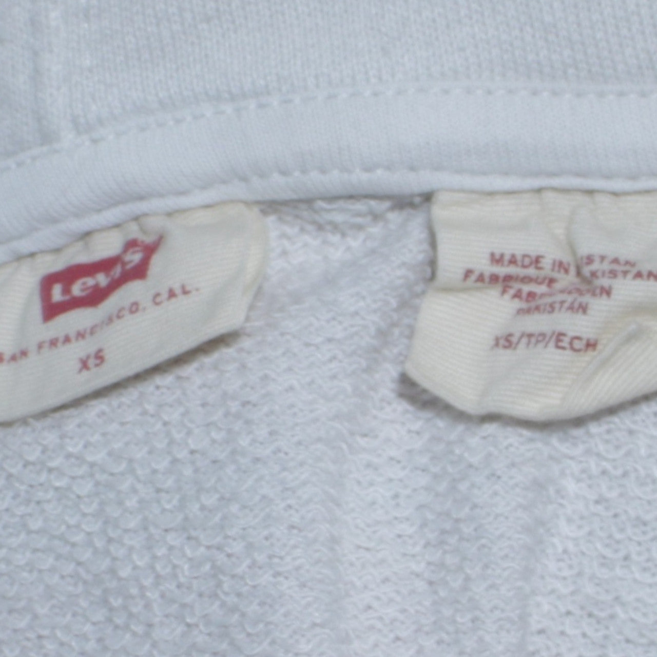 Mens UK Size XS Levi's White Pullover Hoodie