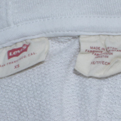 Mens UK Size XS Levi's White Pullover Hoodie