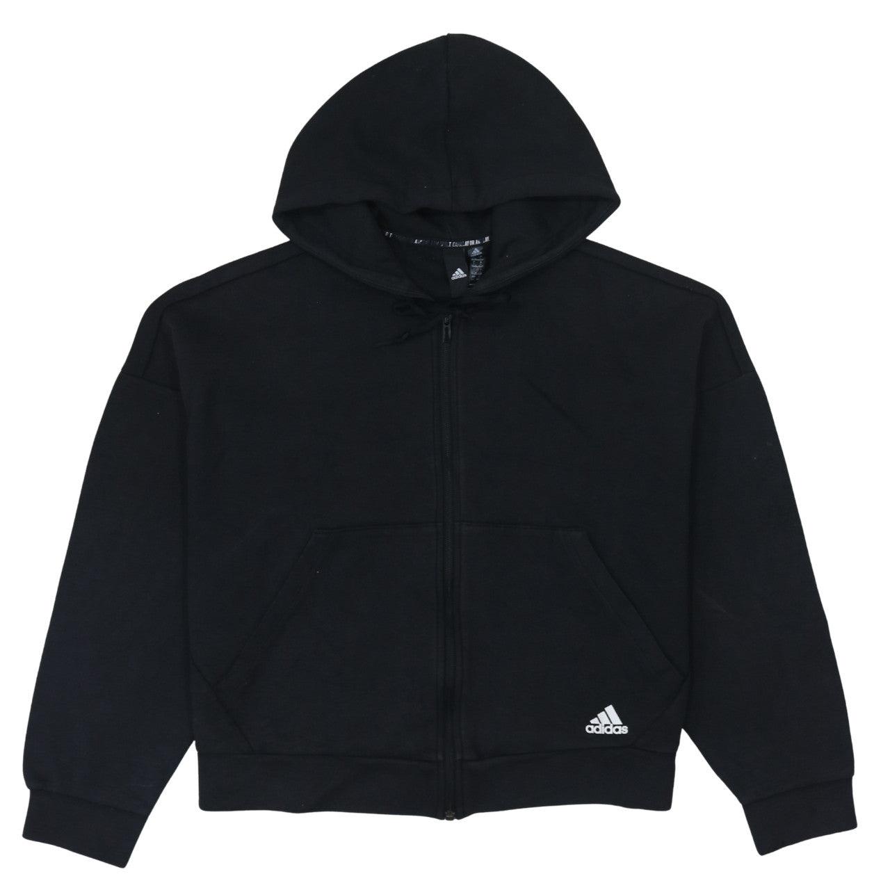 Womens UK Size L adidas Black Full Zip Hoodie