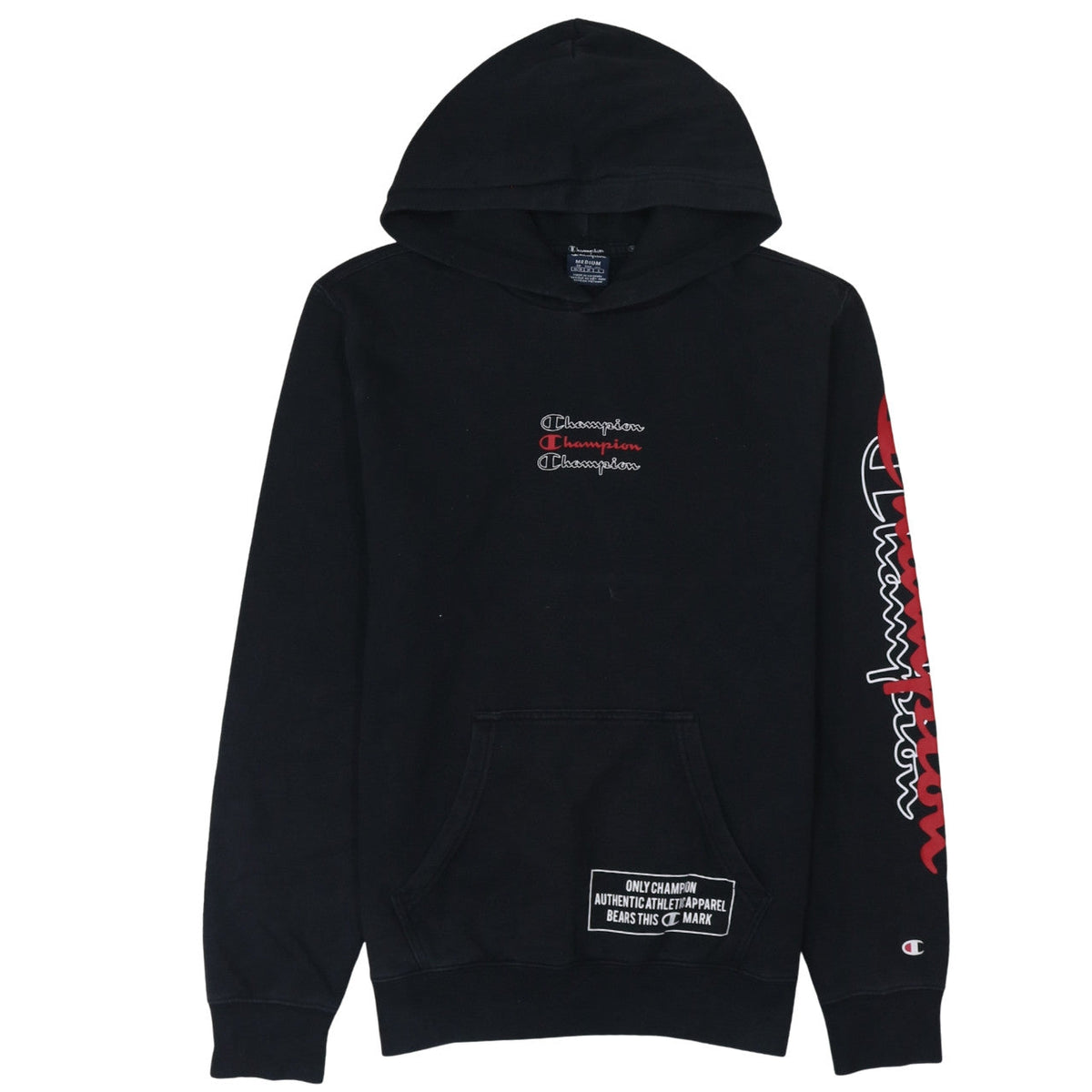 Mens UK Size M Champion Black Pullover Hoodie