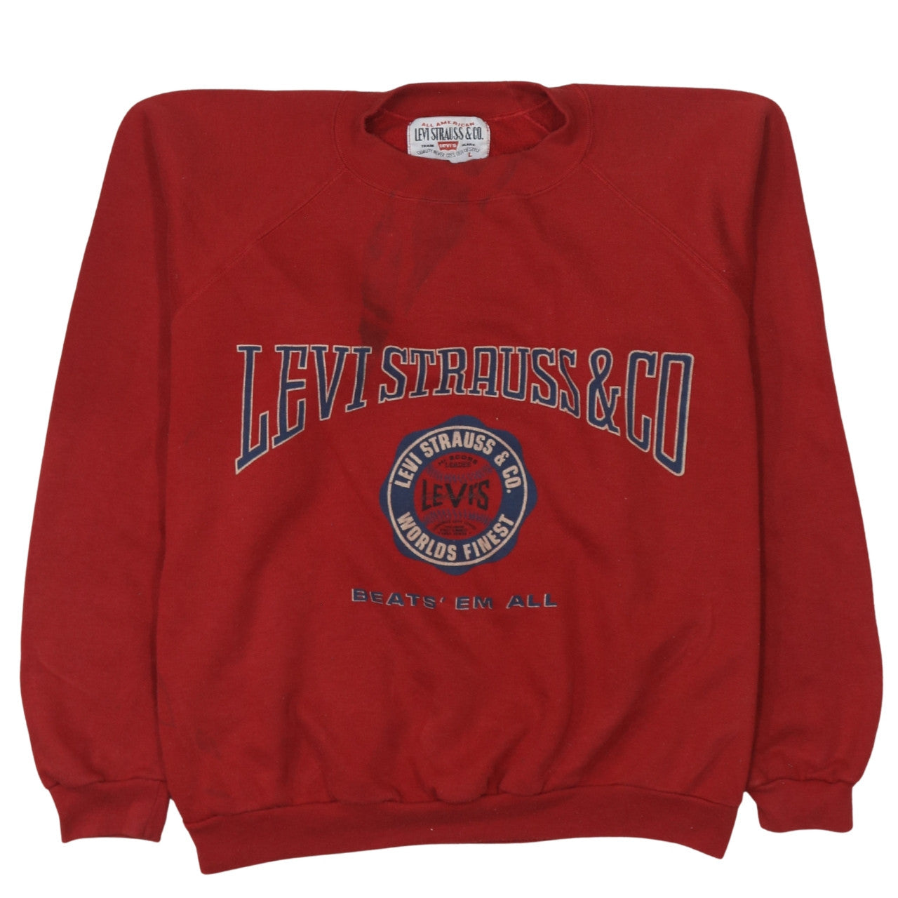 Womens UK Size L Levi's Red Pullover Sweatshirt