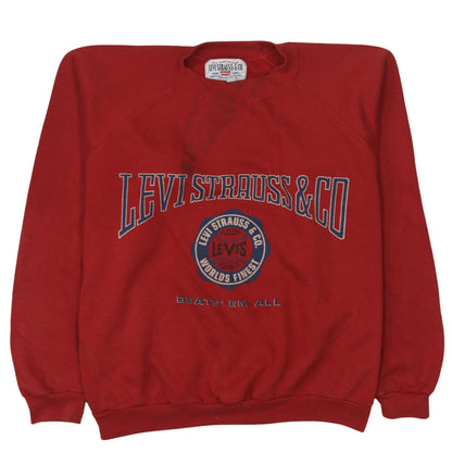 Womens UK Size L Levi's Red Pullover Sweatshirt