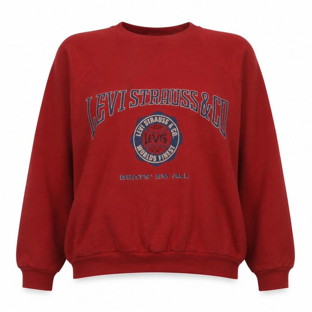 Womens UK Size L Levi's Red Pullover Sweatshirt