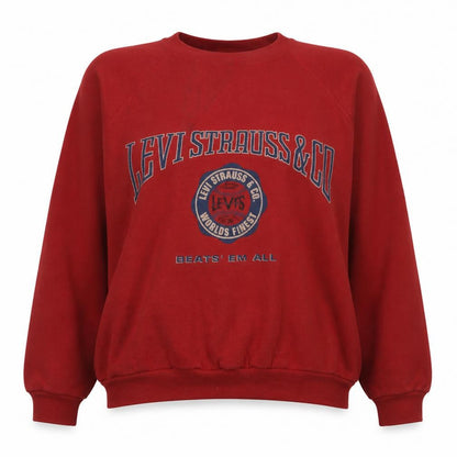 Womens UK Size L Levi's Red Pullover Sweatshirt
