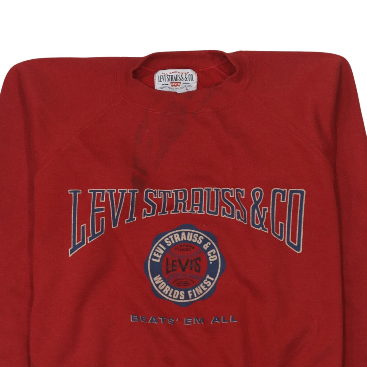Womens UK Size L Levi's Red Pullover Sweatshirt