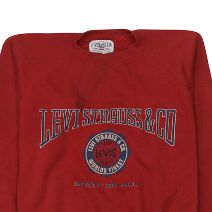 Womens UK Size L Levi's Red Pullover Sweatshirt
