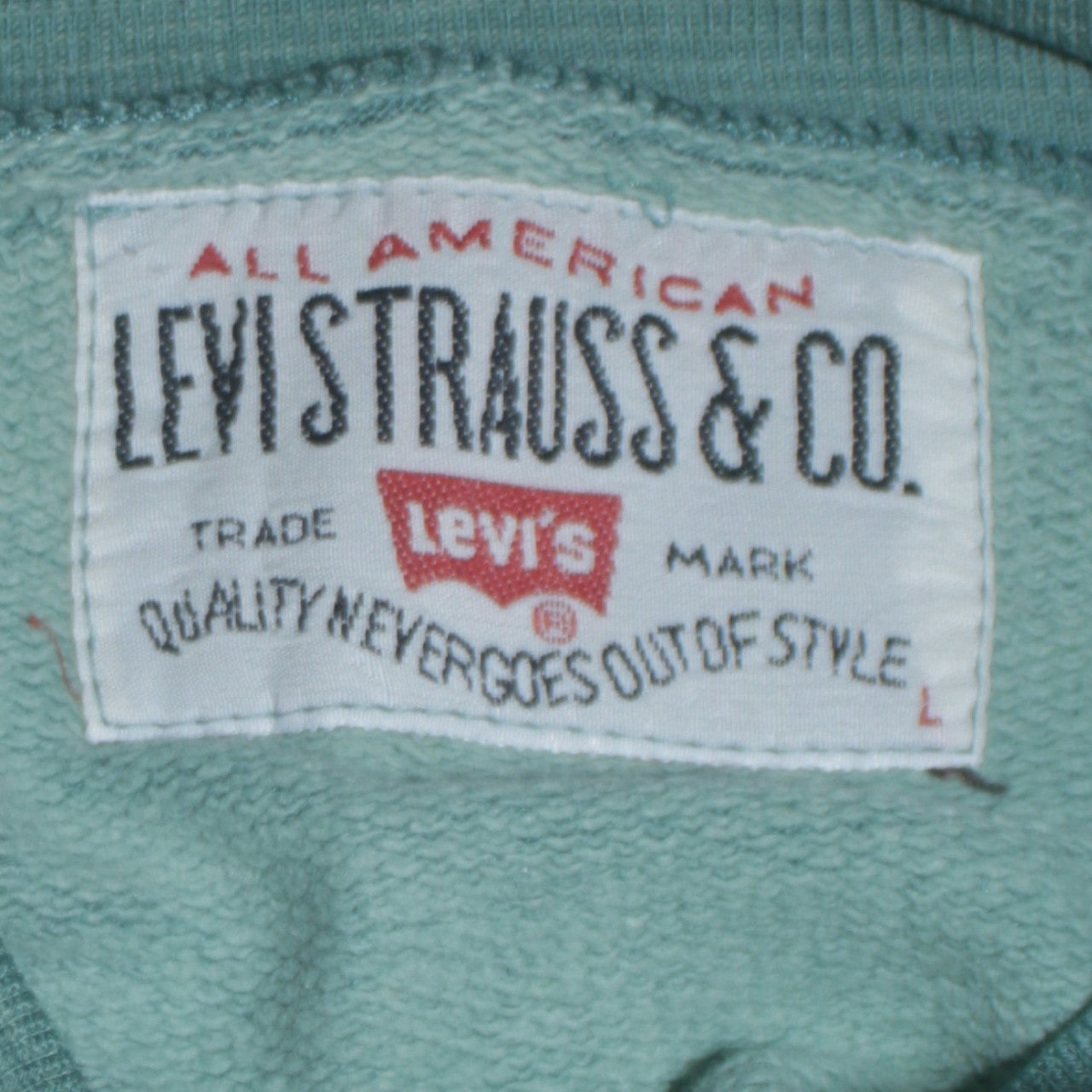 Womens UK Size L Levi's Green Pullover Sweatshirt