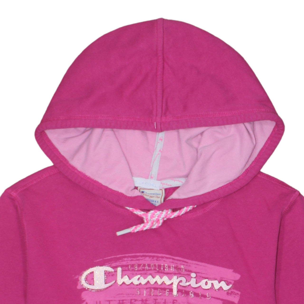 Womens UK Size L Champion Pink Pullover Hoodie