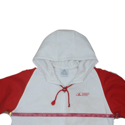 Mens UK Size M adidas White Full Zip Hoodie