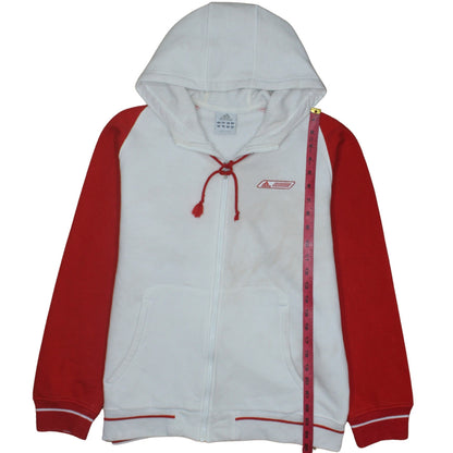 Mens UK Size M adidas White Full Zip Hoodie