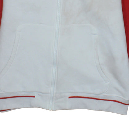 Mens UK Size M adidas White Full Zip Hoodie