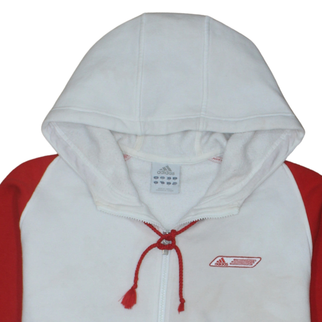 Mens UK Size M adidas White Full Zip Hoodie