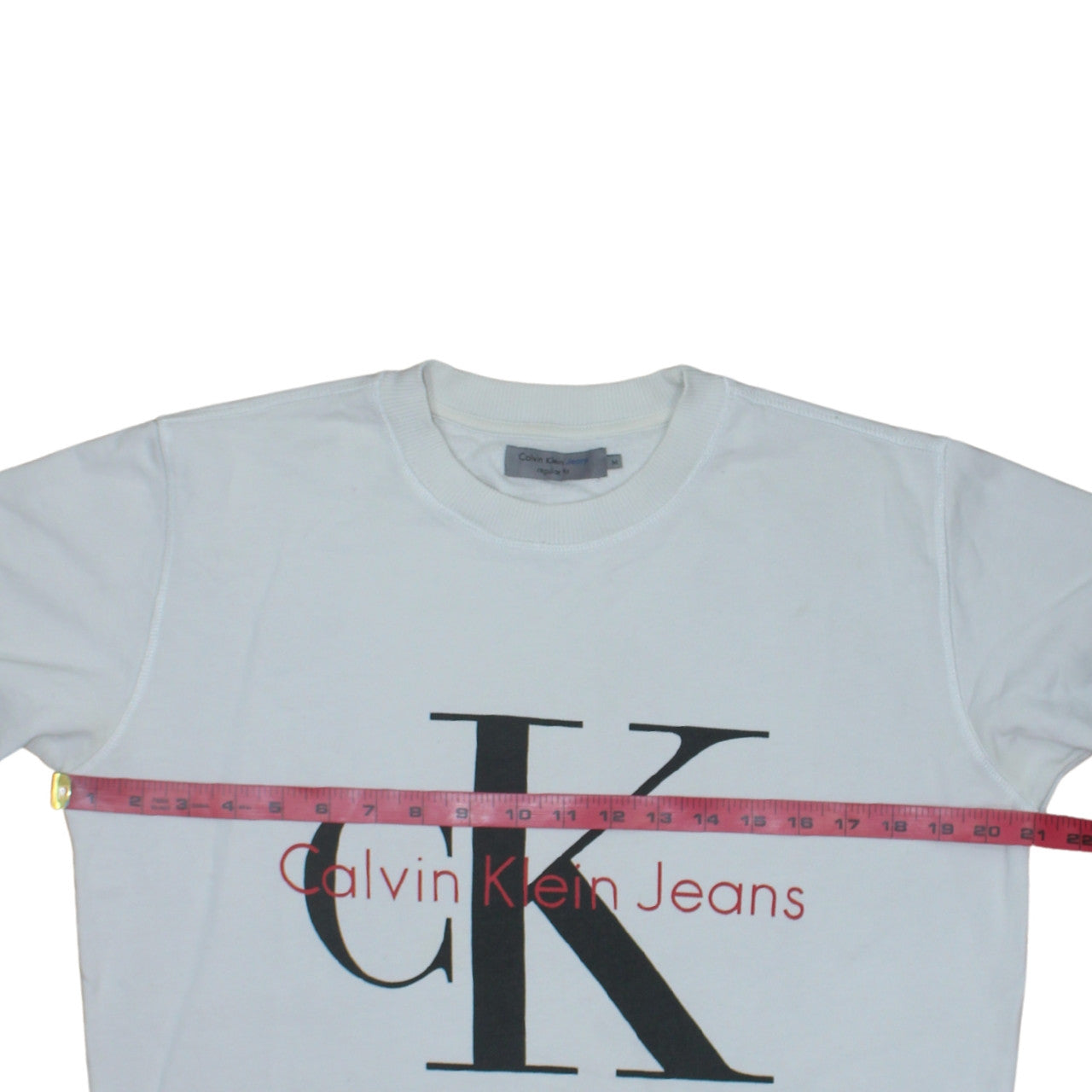 Mens UK Size M Calvin Klein Jeans White Pullover Sweatshirt