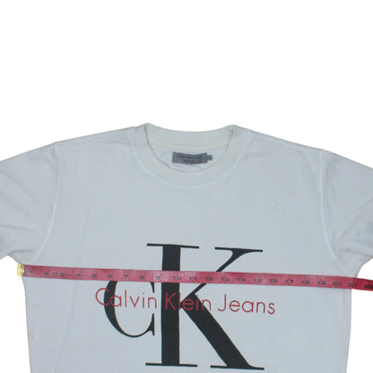 Mens UK Size M Calvin Klein Jeans White Pullover Sweatshirt