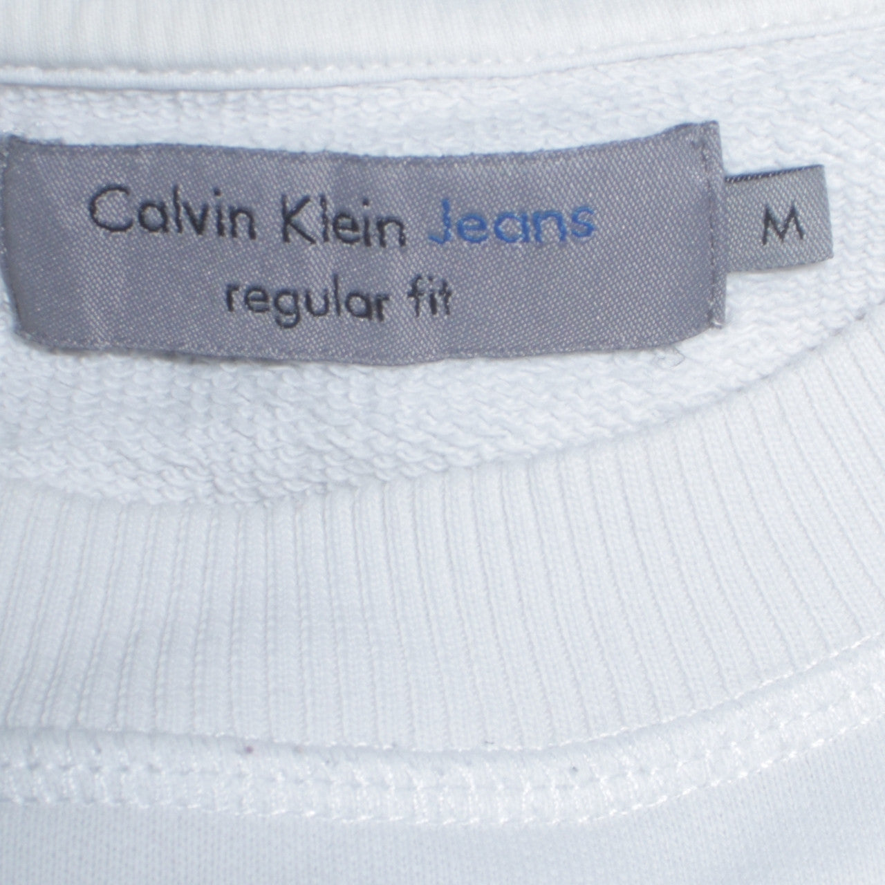 Mens UK Size M Calvin Klein Jeans White Pullover Sweatshirt