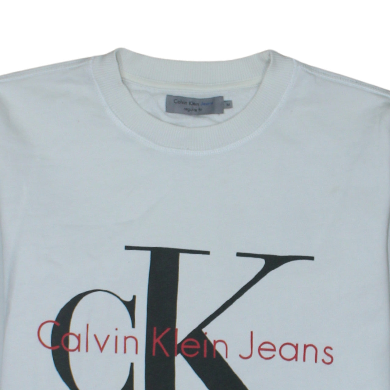 Mens UK Size M Calvin Klein Jeans White Pullover Sweatshirt