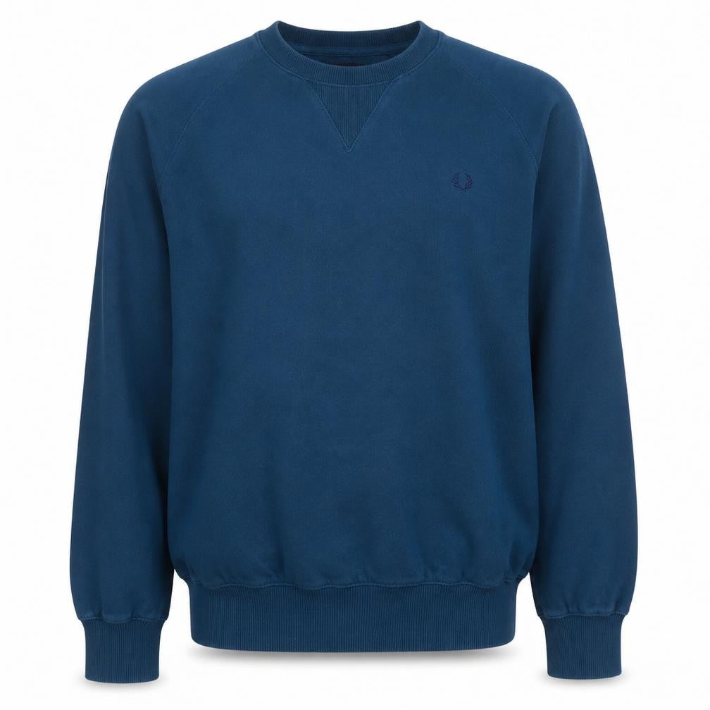Mens UK Size M Fred Perry Blue Pullover Sweatshirt