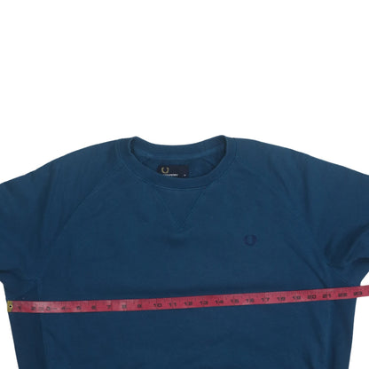 Mens UK Size M Fred Perry Blue Pullover Sweatshirt