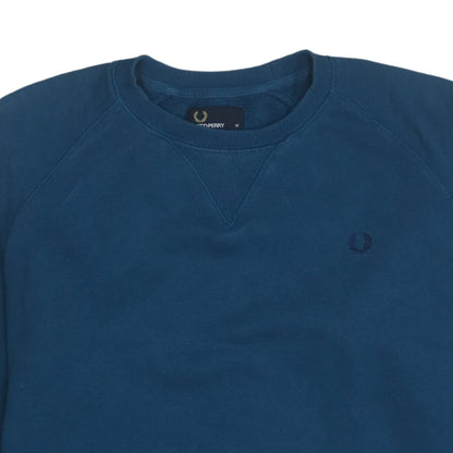 Mens UK Size M Fred Perry Blue Pullover Sweatshirt