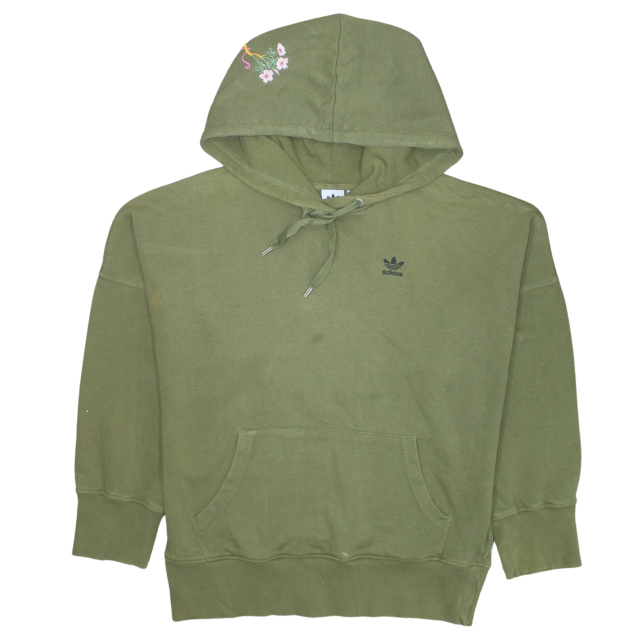 Womens UK Size 10 adidas Green Pullover Hoodie