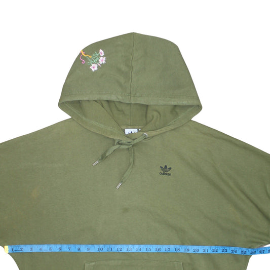 Womens UK Size 10 adidas Green Pullover Hoodie