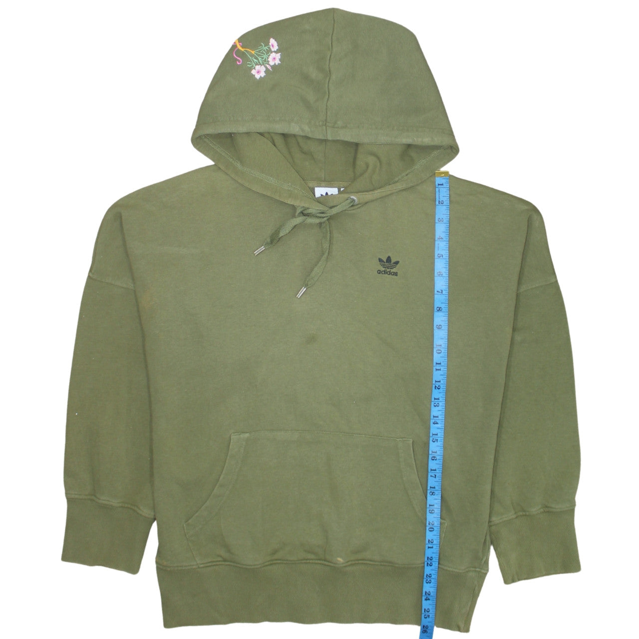 Womens UK Size 10 adidas Green Pullover Hoodie