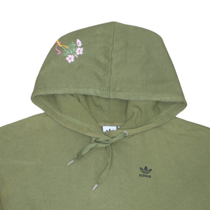 Womens UK Size 10 adidas Green Pullover Hoodie