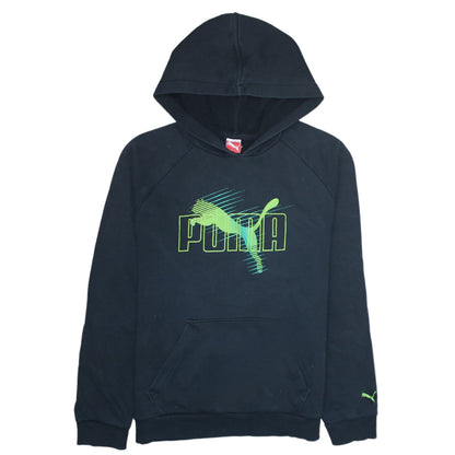 Puma Boys Black Pullover Hoodie 14 Years Graphic Logo Fleece Sweatshirt