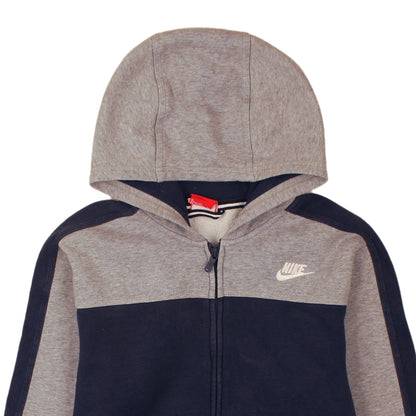 Nike Boys Grey & Navy Full Zip Hoodie 13-15 Years Fleece Sportswear