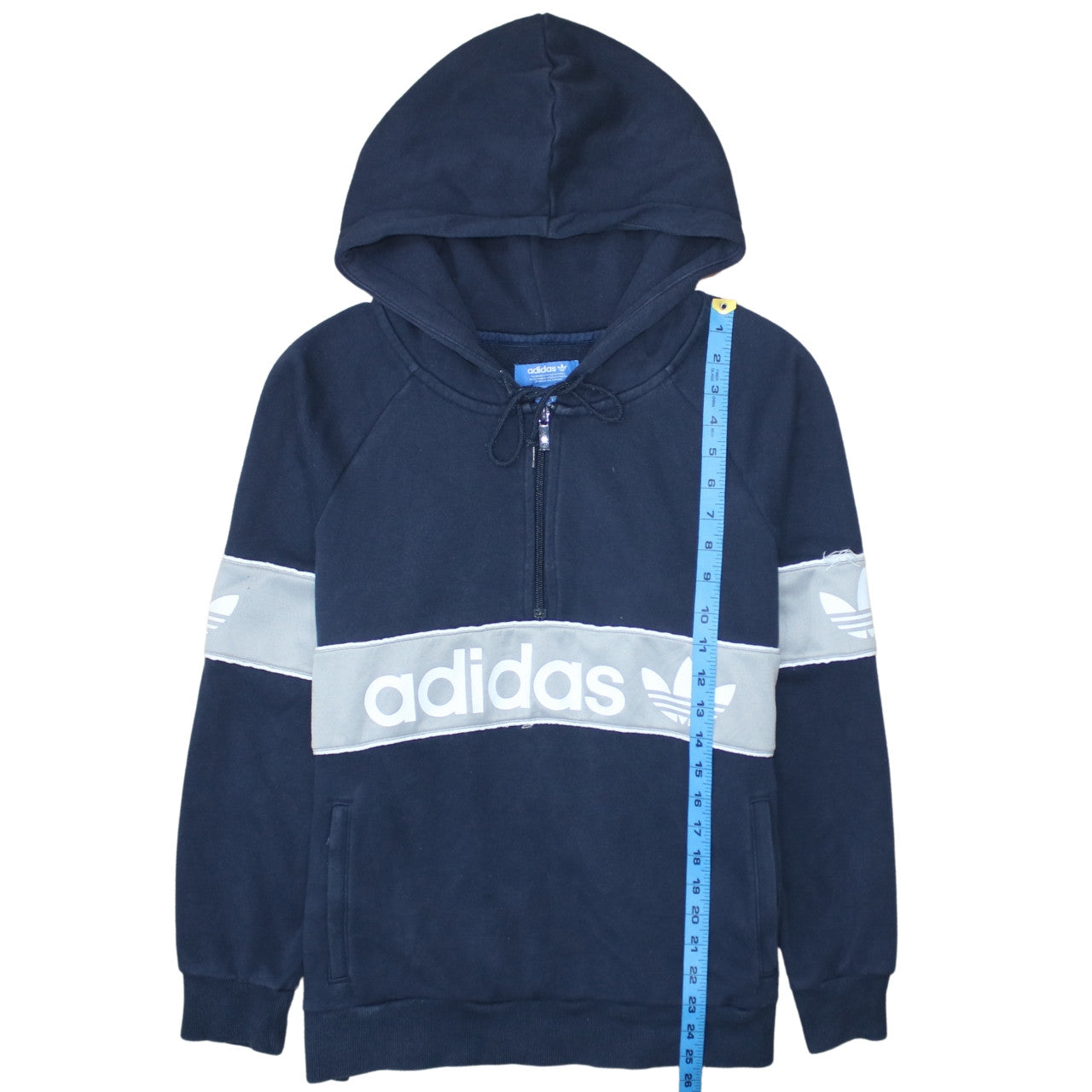 Womens UK Size 14 adidas Blue Pullover Hoodie