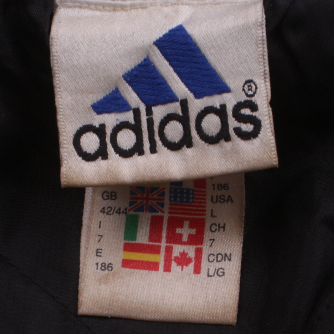 Mens UK Size L adidas Black Windbreaker Coat