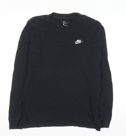 Nike Men's Black Long Sleeve Crew Neck Cotton Tee Shirt Size S