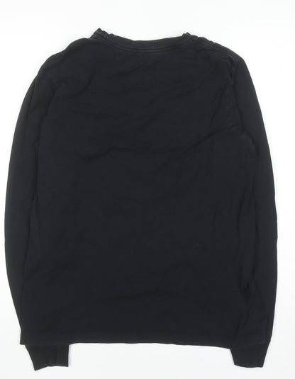 Nike Men's Black Long Sleeve Crew Neck Cotton Tee Shirt Size S