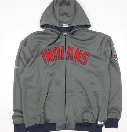 Mens UK Size XL Stitches Grey Full Zip Hoodie