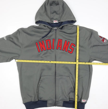 Mens UK Size XL Stitches Grey Full Zip Hoodie